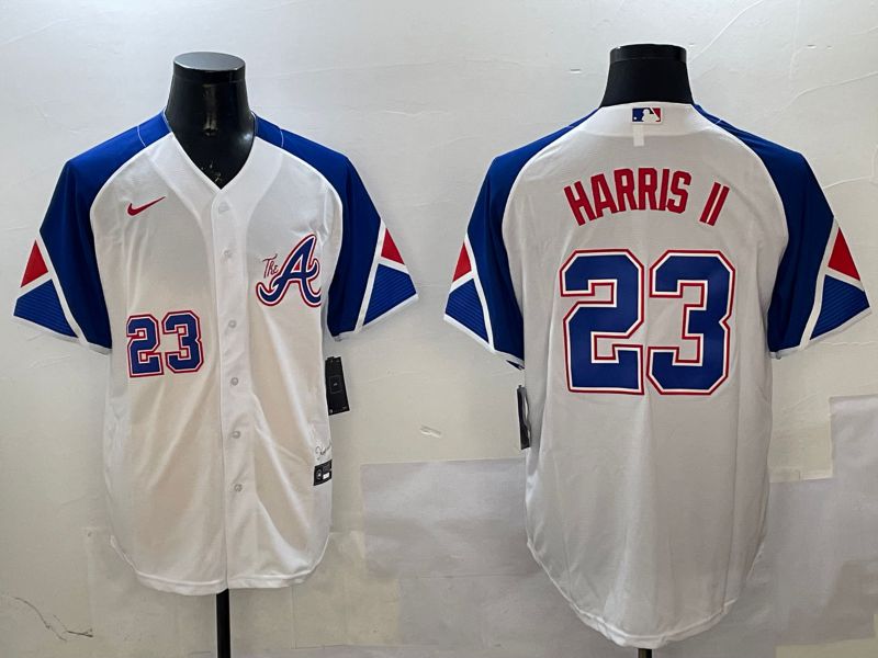 Men Atlanta Braves #23 Harris ii White City Edition 2025 Nike MLB Jersey style 1->youth mlb jersey->Youth Jersey